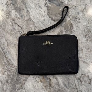 Coach Black Leather Wristlet